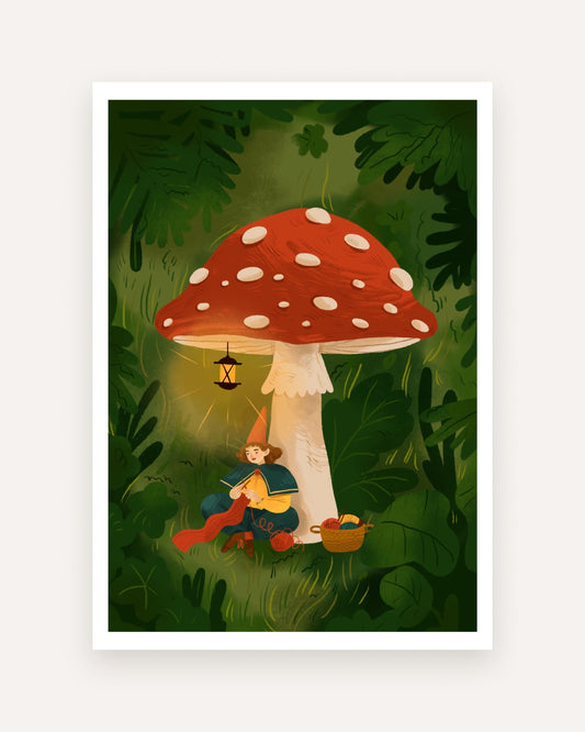 Ilustracja Knitting Gnome