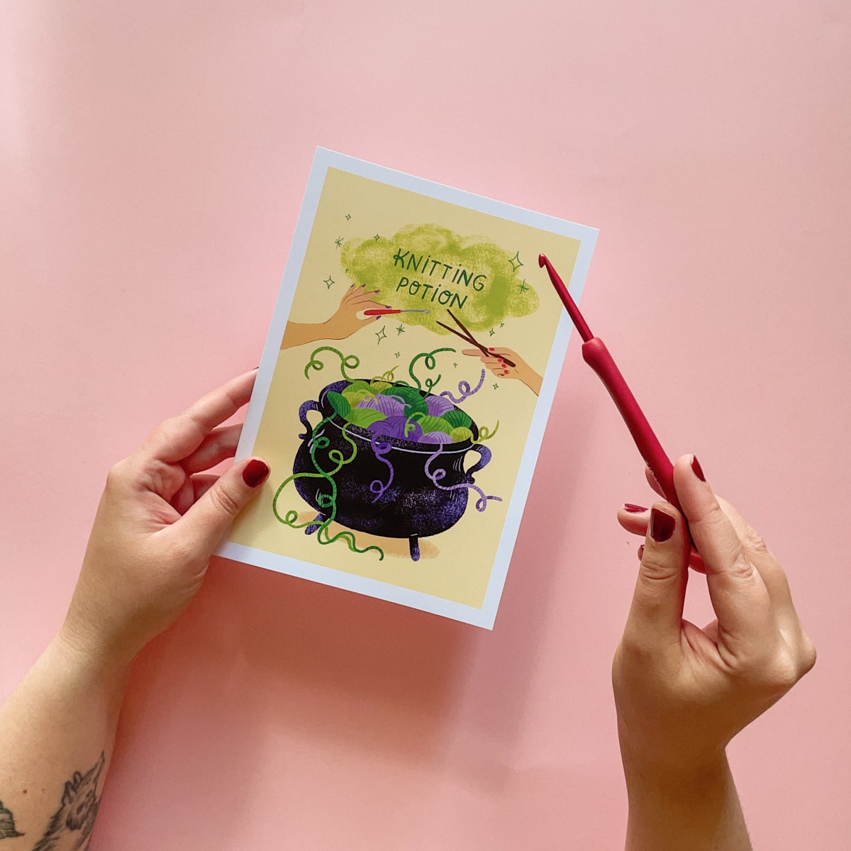 Ilustracja Knitting Potion