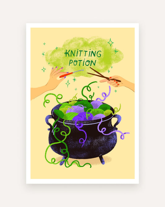 Ilustracja Knitting Potion
