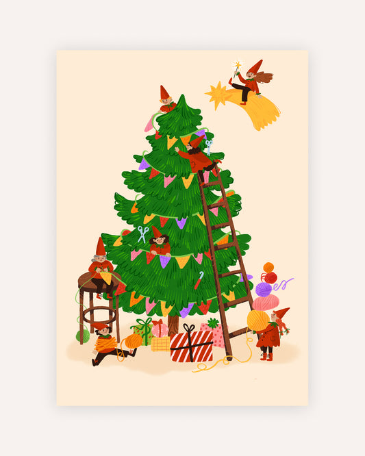 Ilustracja Dziewiarska choinka