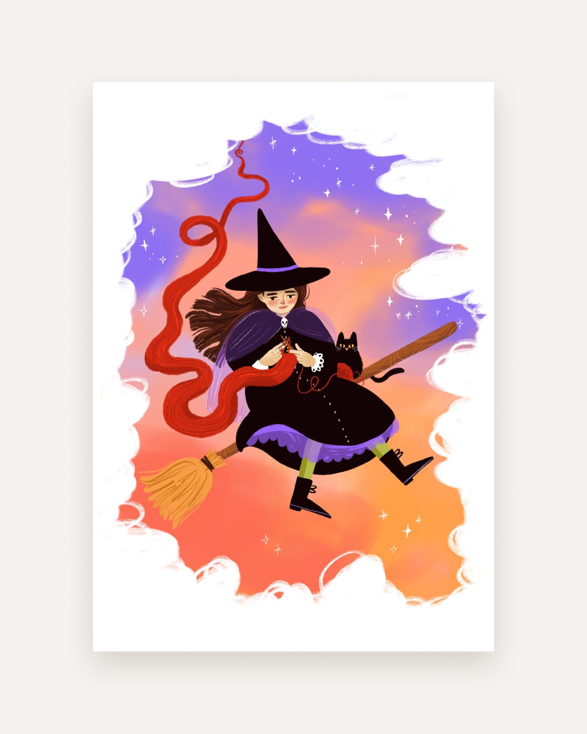 Ilustracja Knitting Witch